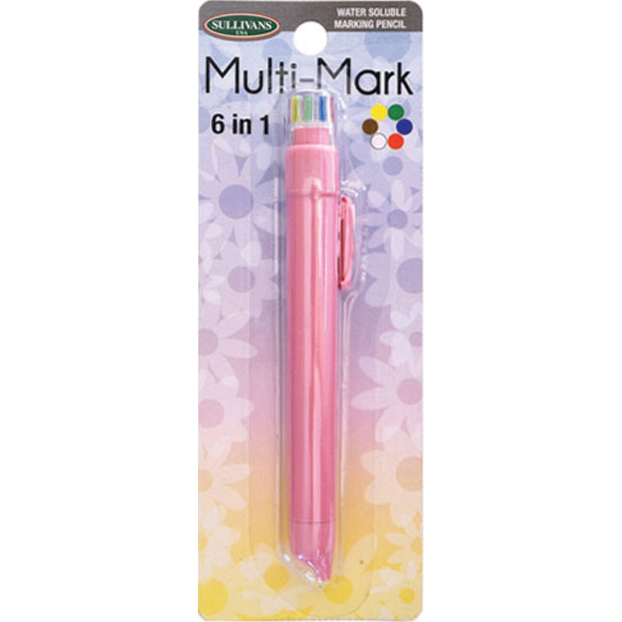 Sullivans Multi-Mark 6 In 1 Water Soluable Marking Pencil-Pink